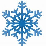 blue snowflake on white background